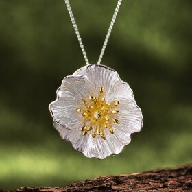 Delicate-Silver-Blooming-Poppies-flower-pendant (6)